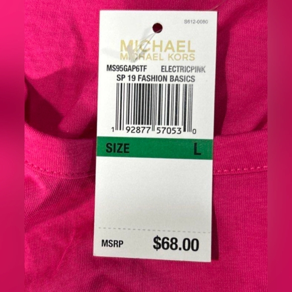 Michael Kors Ruffle Sleeve Pink Blouse Size L NWT MSRP $68 - Picture 6 of 7